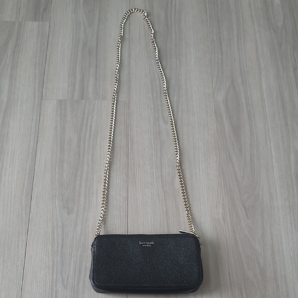 Kate Spade Black Crossbody Bag with Gold Chain
